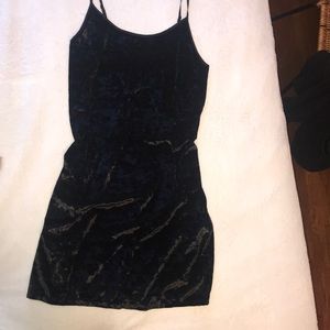 Velvet black slip dress